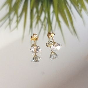 14k cz earrings